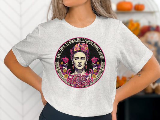Frida Kahlo Painted Myself Larger Graphic Design T-Shirts
