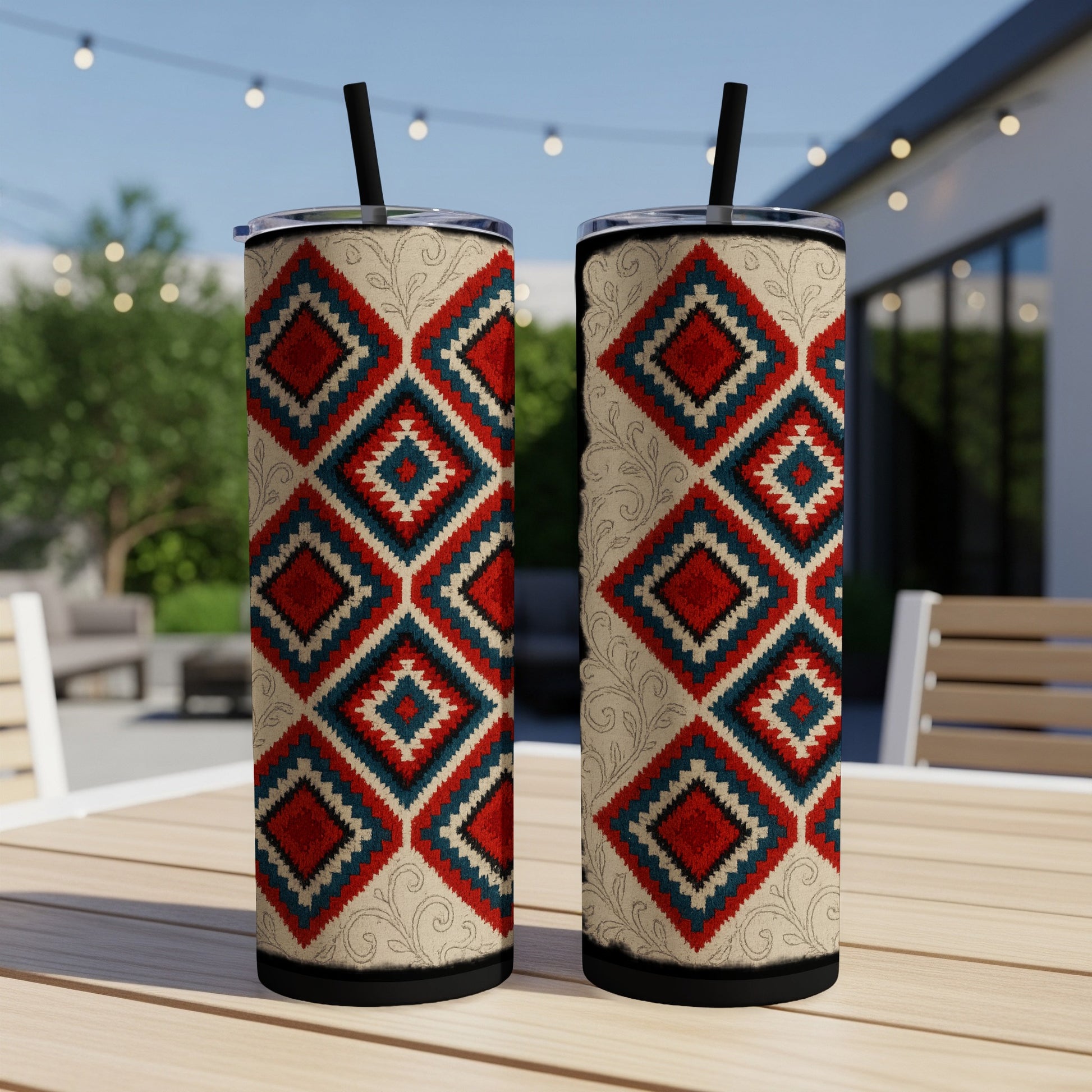 Geometric Pattern Double Walled Tumbler Set product type