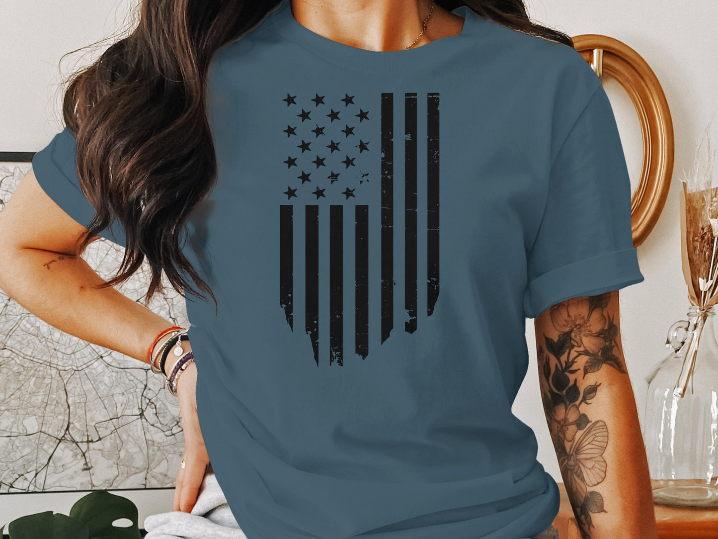 Distressed American Flag Graphic Tee Shirt product type