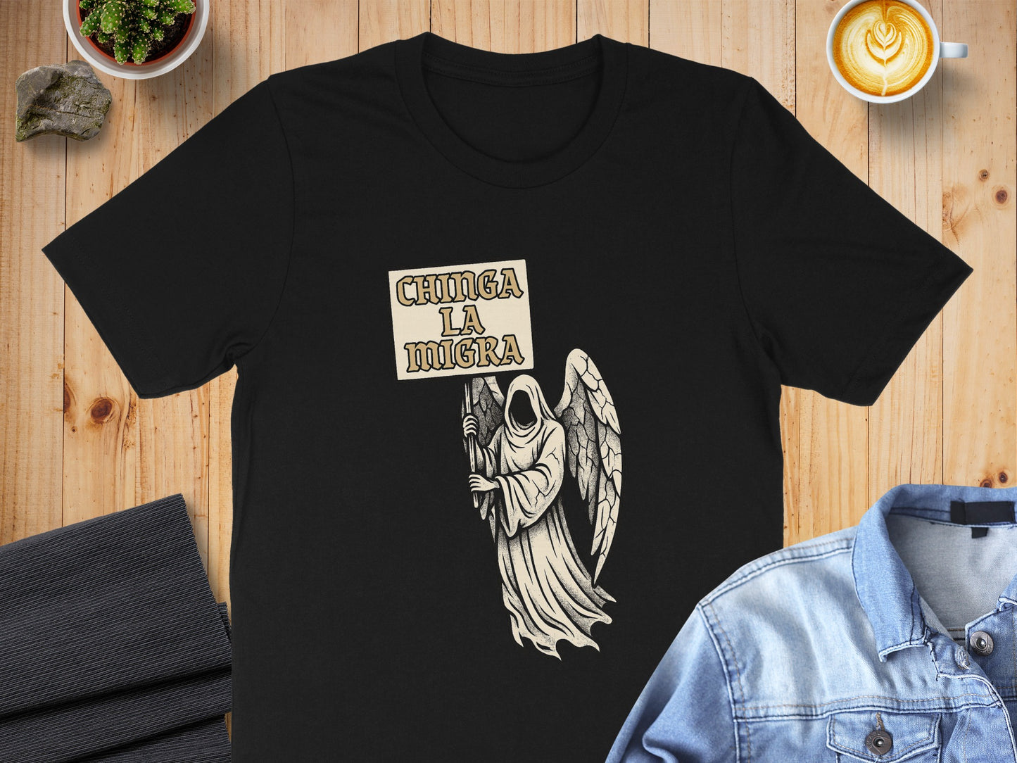 Chinga La Migra Grim Reaper Design T-Shirt product