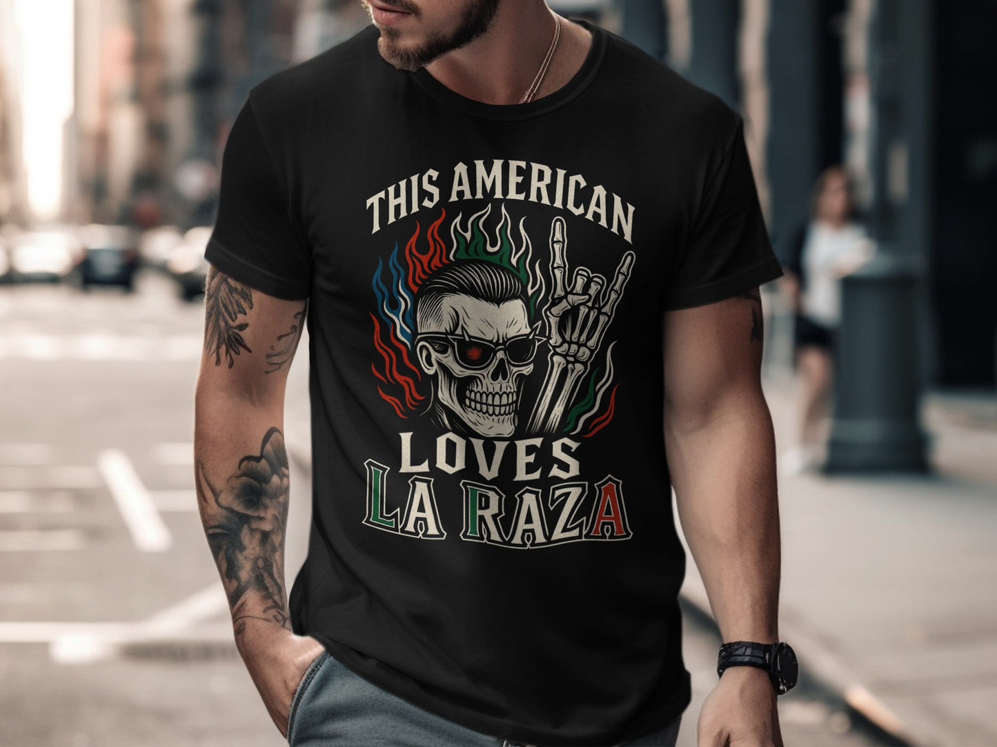This American Loves La Raza Graphic T-shirt product