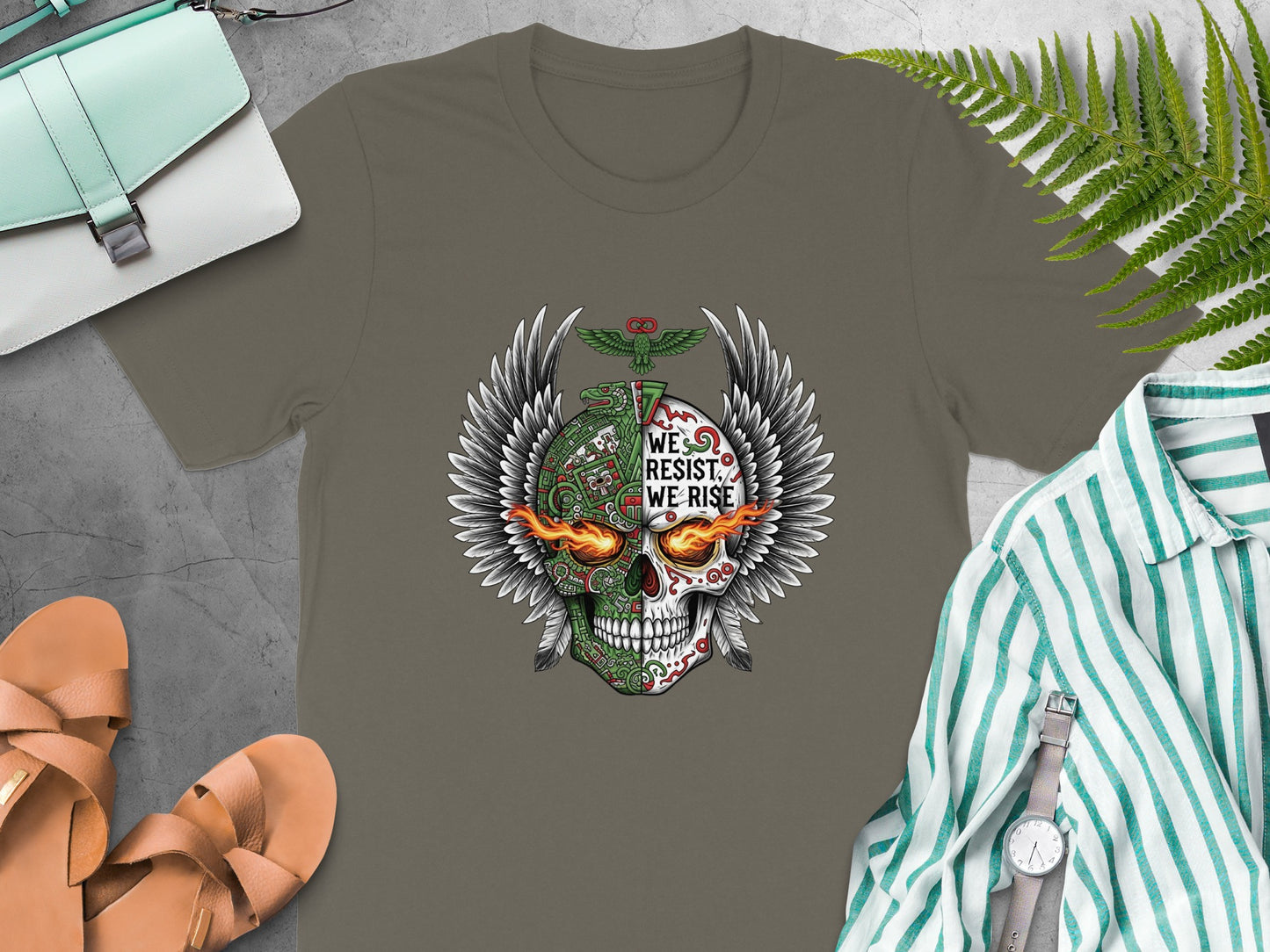 We Resist We Rise Graphic Skull T-shirt product type