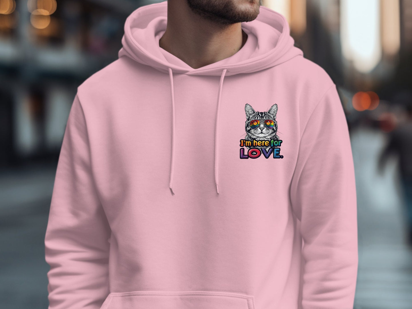 I'm Here for Love Cat Embroidered Hoodie product