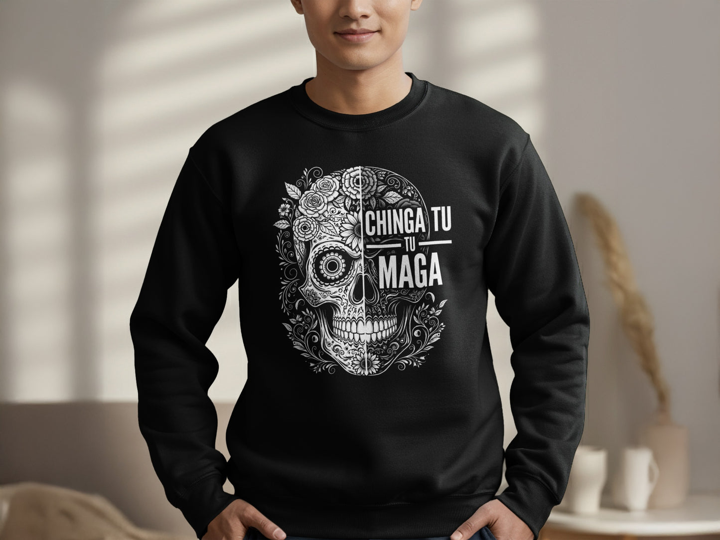 Unique Skull Design Black Chinga Tu Tu Maga Sweatshirt Product