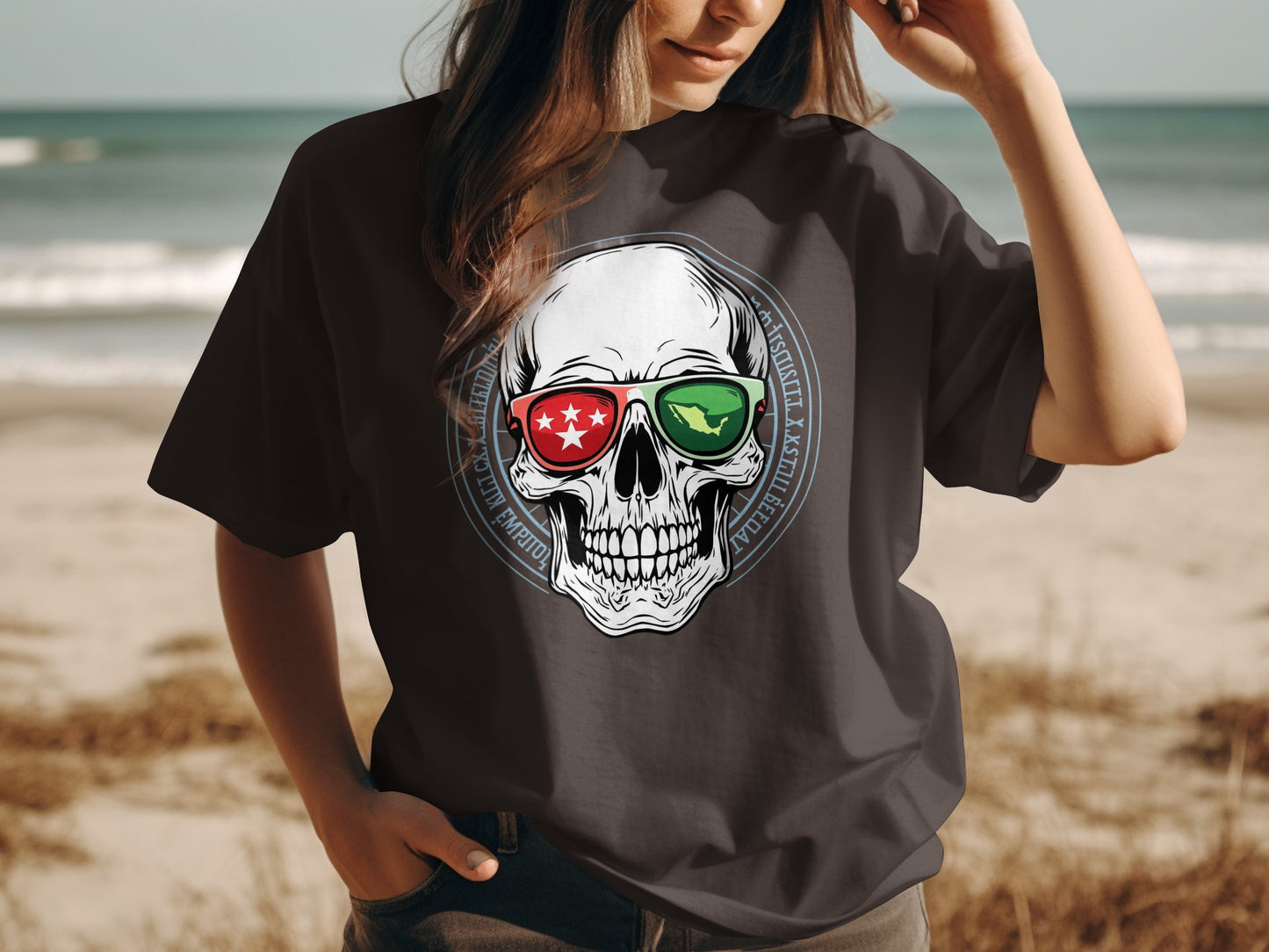 Trendy Skull with Sunglasses Design T-Shirt product type