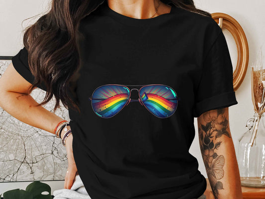 Pride Shirt with Rainbow Shades Design - Trendy LGBTQ Apparel