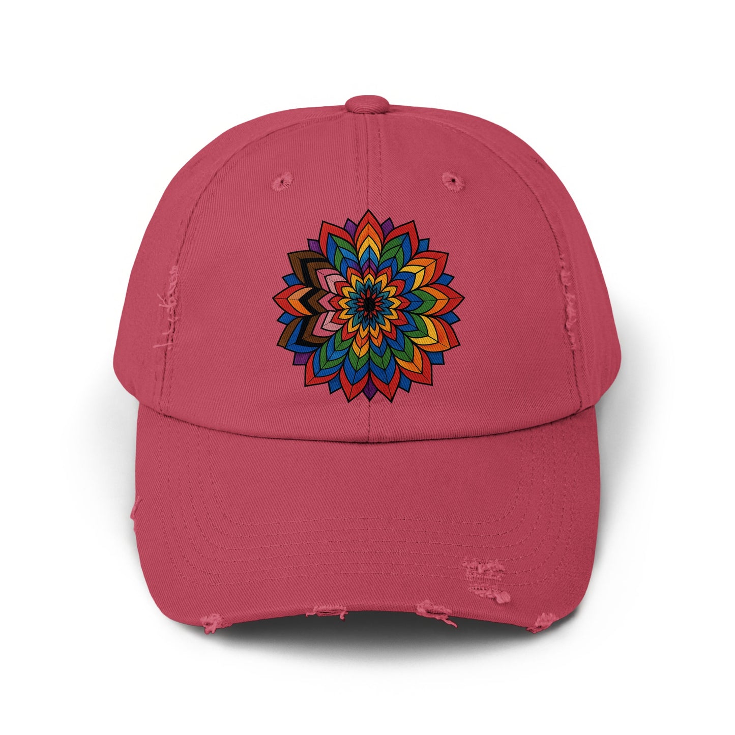 Colorful Mandala Designed Distressed Style Hat product type