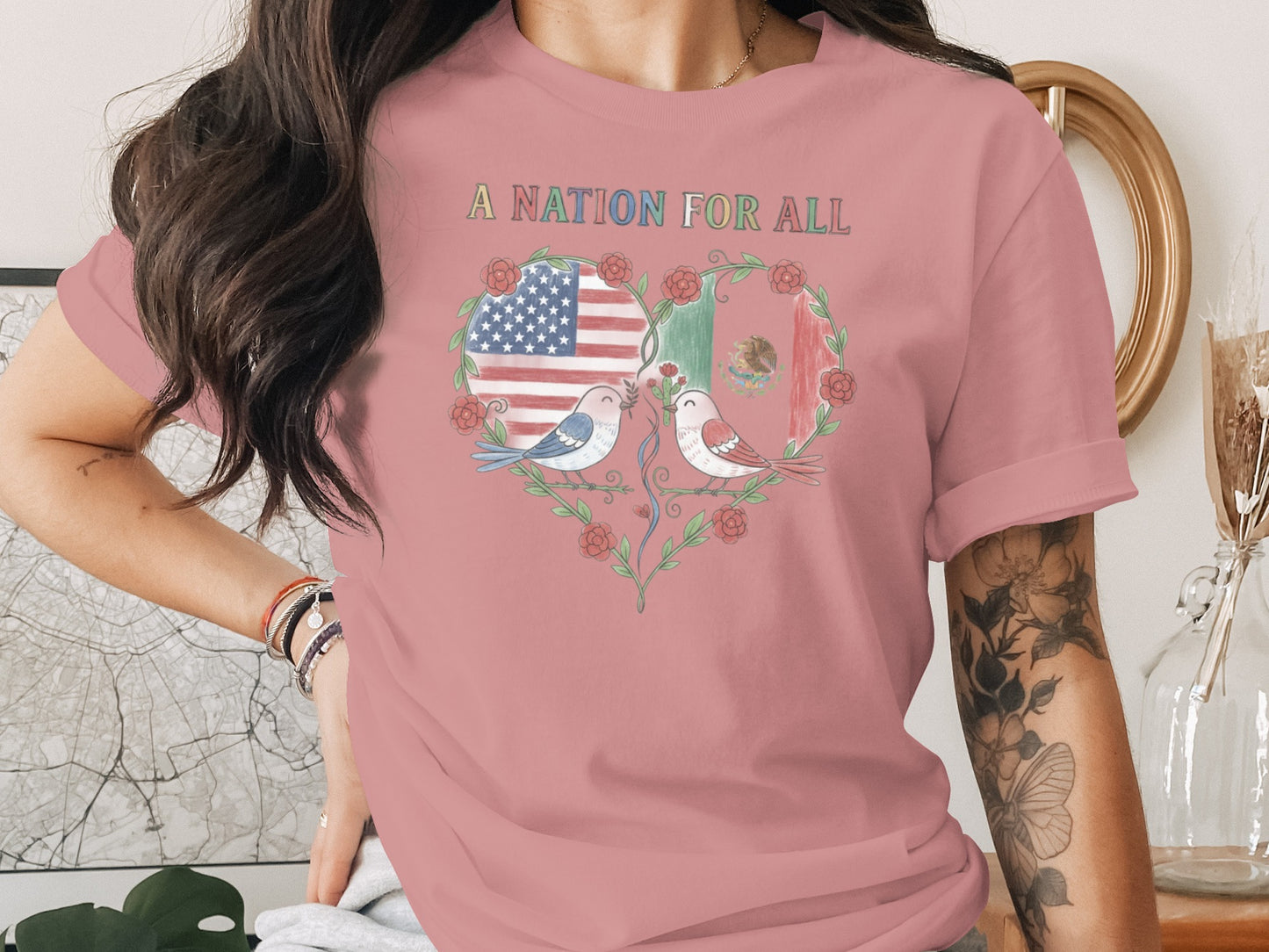 A Nation For All Heart Design T-shirt product type