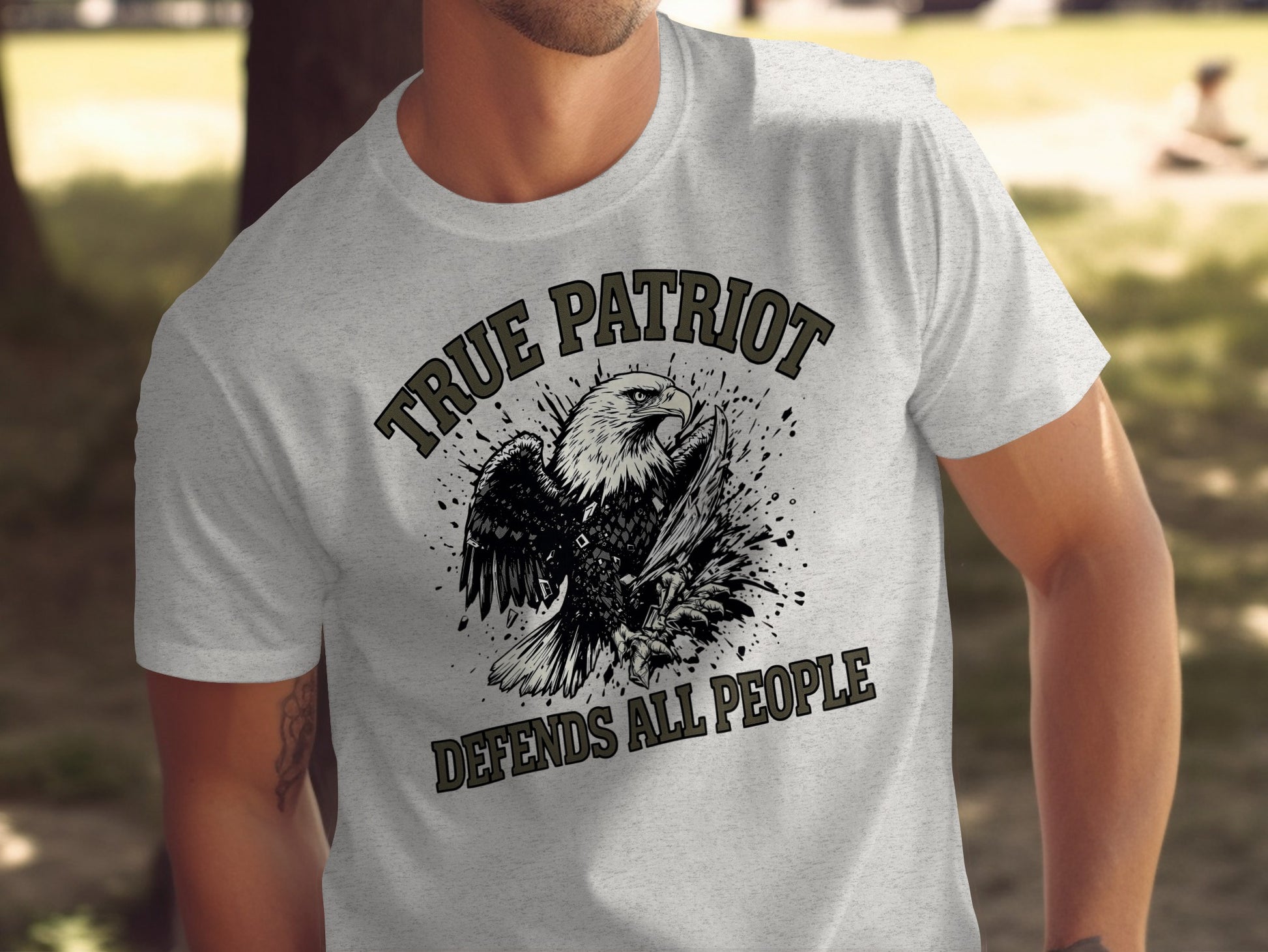 True Patriot Defends All People Graphic T-Shirt