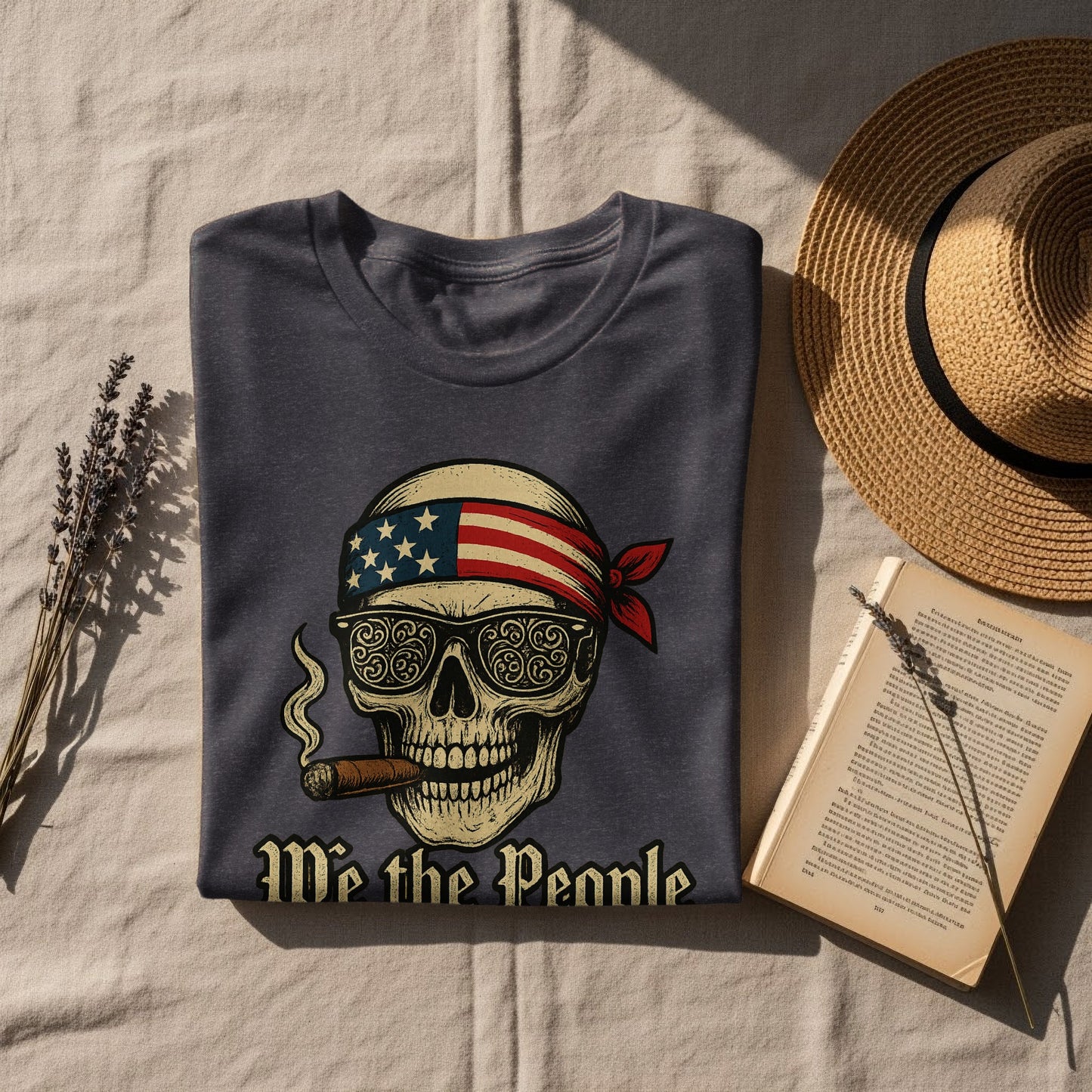 We the People Skull with Bandana Graphic T-Shirt product