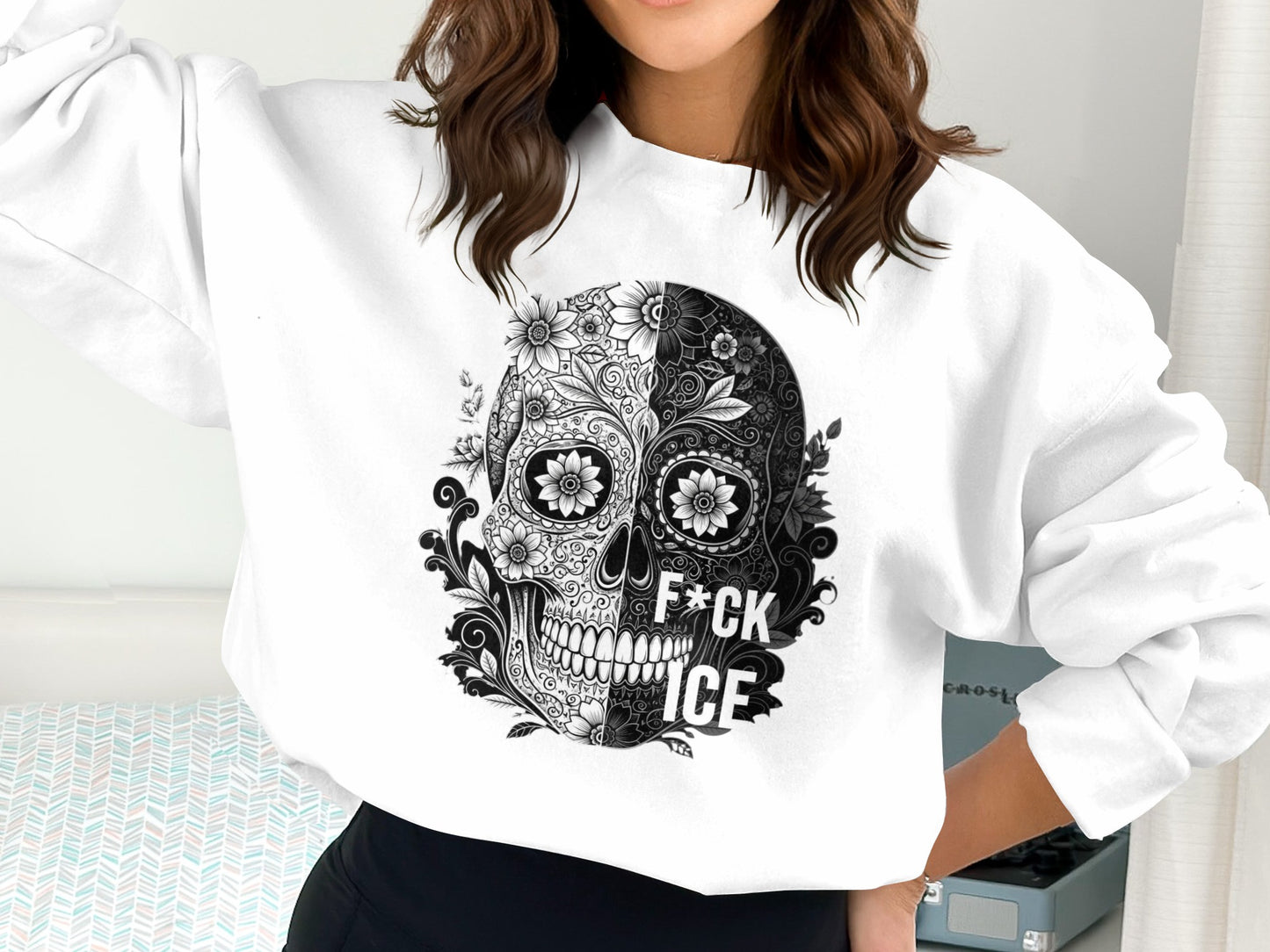 Intricate Skull Graphic Long Sleeve Sweatshirt product