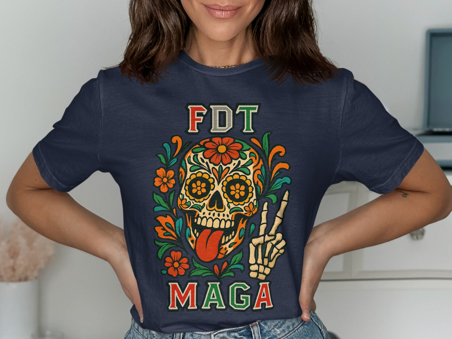 FDT MAGA Skull and Peace Hand T-Shirt product