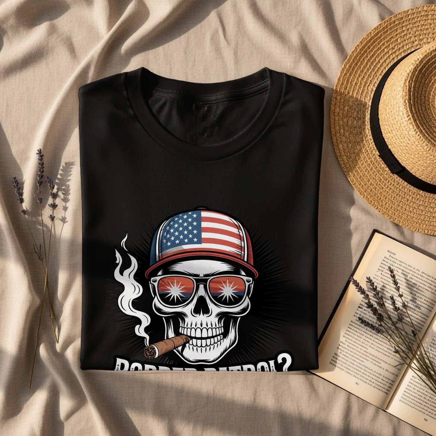 American Flag Skull Smoking Cool Graphic Tee product