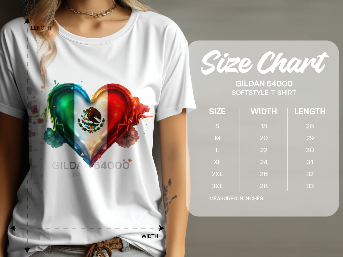 Vibrant Mexican Heart Design Softstyle T-shirt product