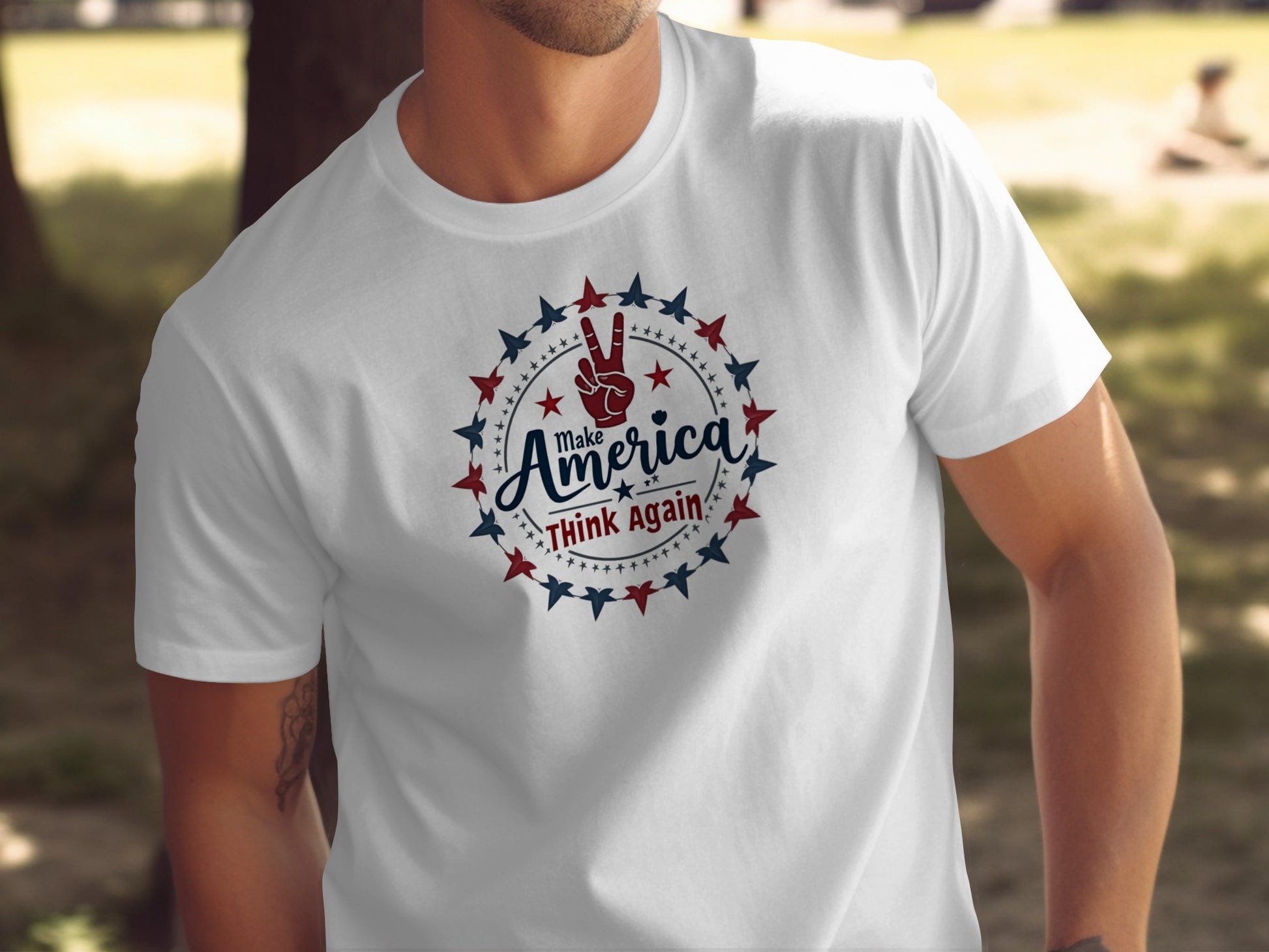 Make America Think Again Star Design T-shirt product type