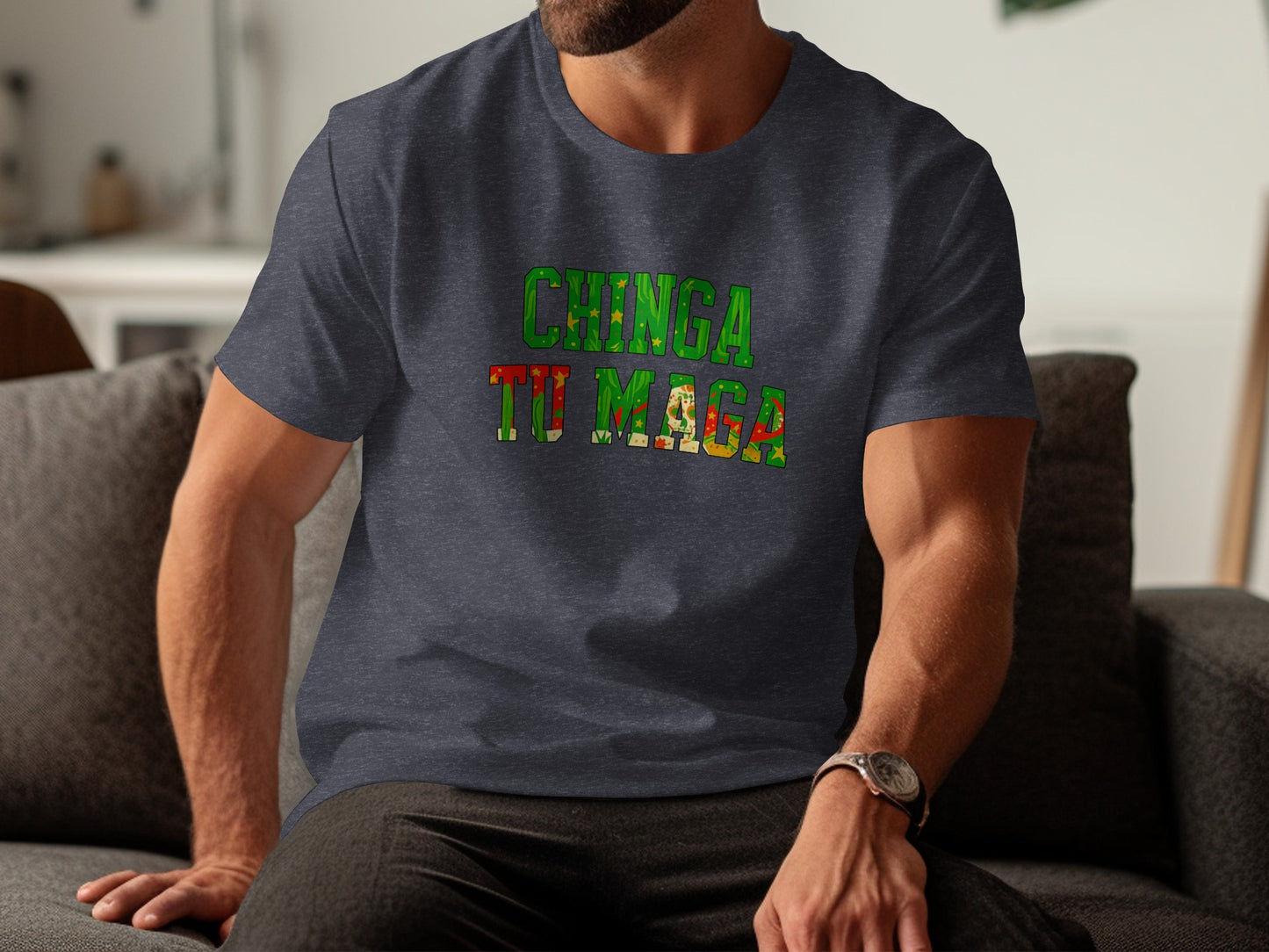 Chinga Tu Maga Graphic Tee Men's Casual T-shirt product type