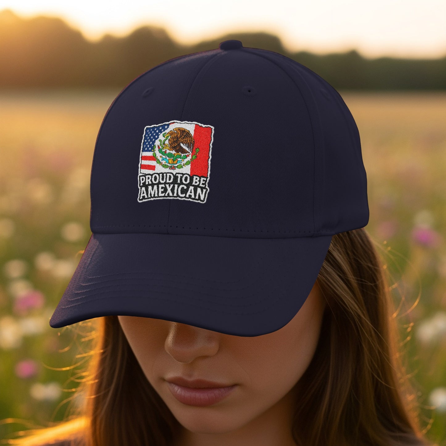 Proud to Be Mexican American Embroidered Cap product type
