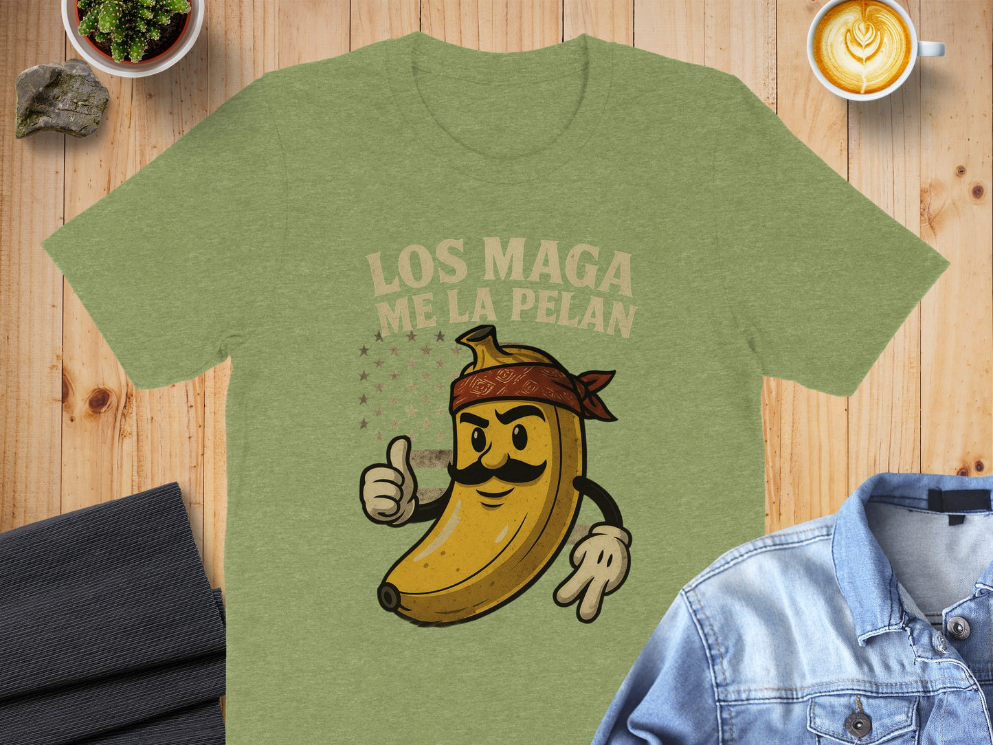 Los Maga Me La Pelan Green Banana Graphic T-Shirt product