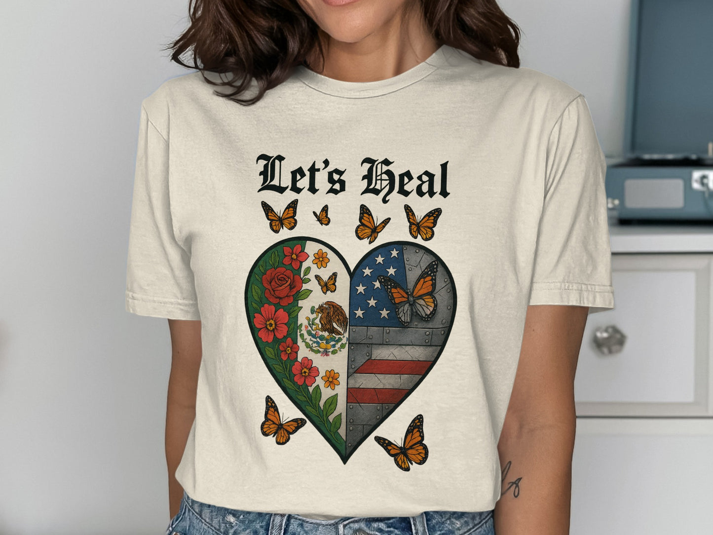Let's Heal Butterfly Heart Graphic T-Shirt product