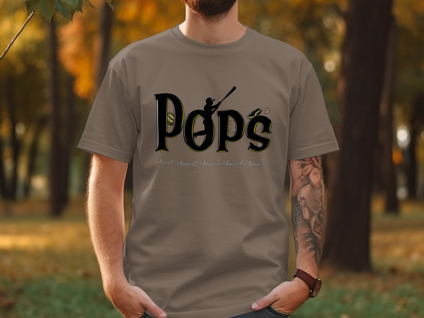 Stylish Pop's Logo Design T-Shirt Graphic Apparel Product