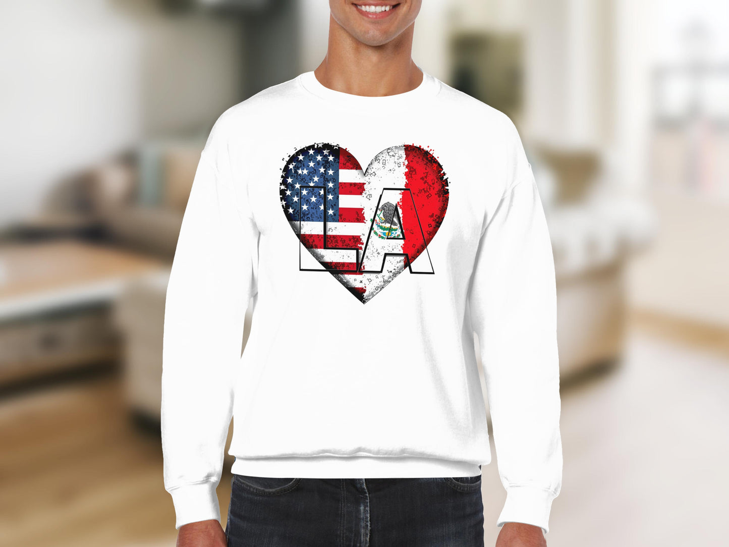 American Guatemalan Flag Heart LA Sweatshirt product