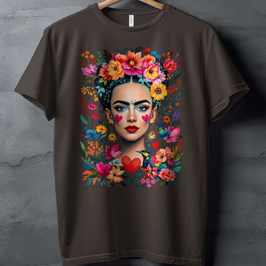Frida Inspired Floral Woman Colorful Portrait product type