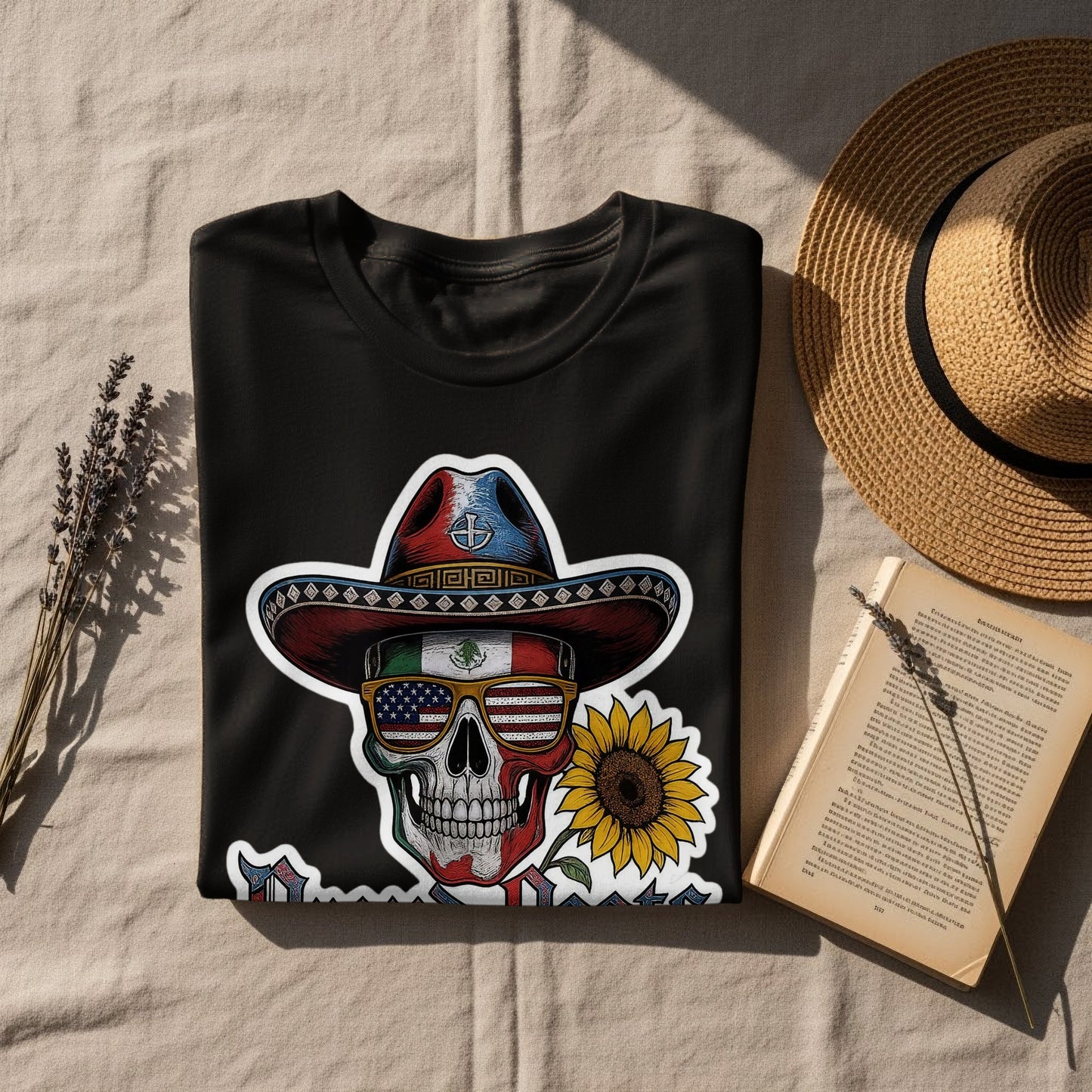 Patriotic Skull with Hat Graphic T-shirt product