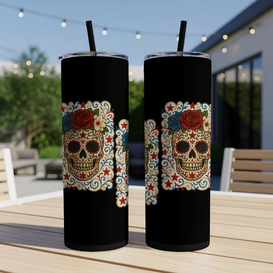 Floral Skull Design Insulated Tumbler Drinkware product