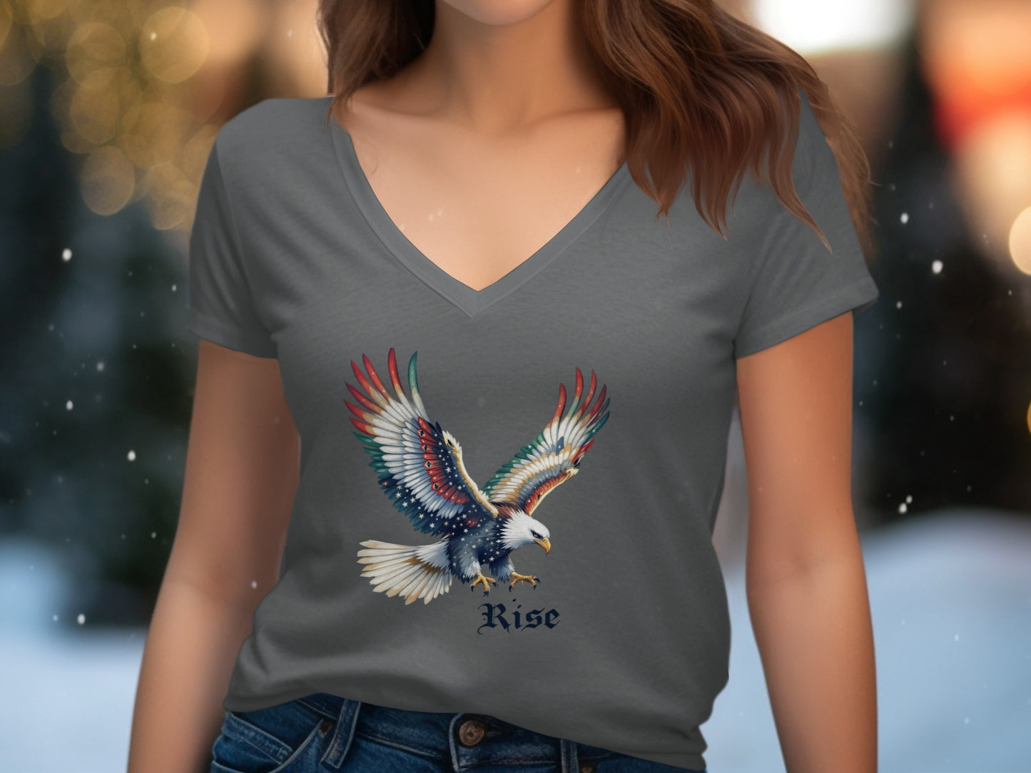 Rise Eagle Graphic V-Neck Short Sleeve Shirt product type