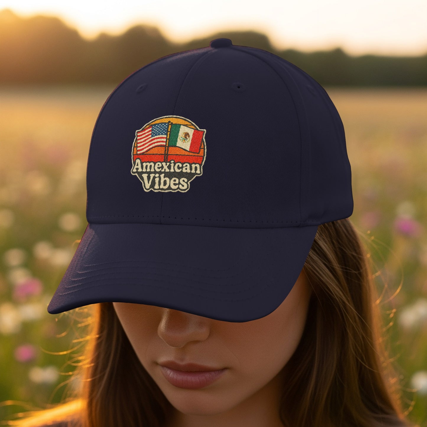 American Vibes Flag Embroidered Baseball Cap product