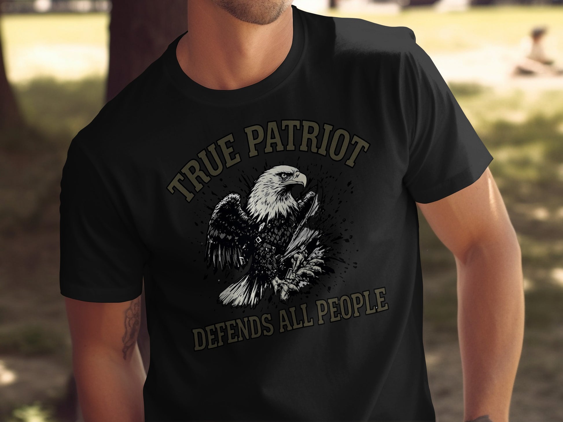True Patriot Defends All People Graphic T-Shirt
