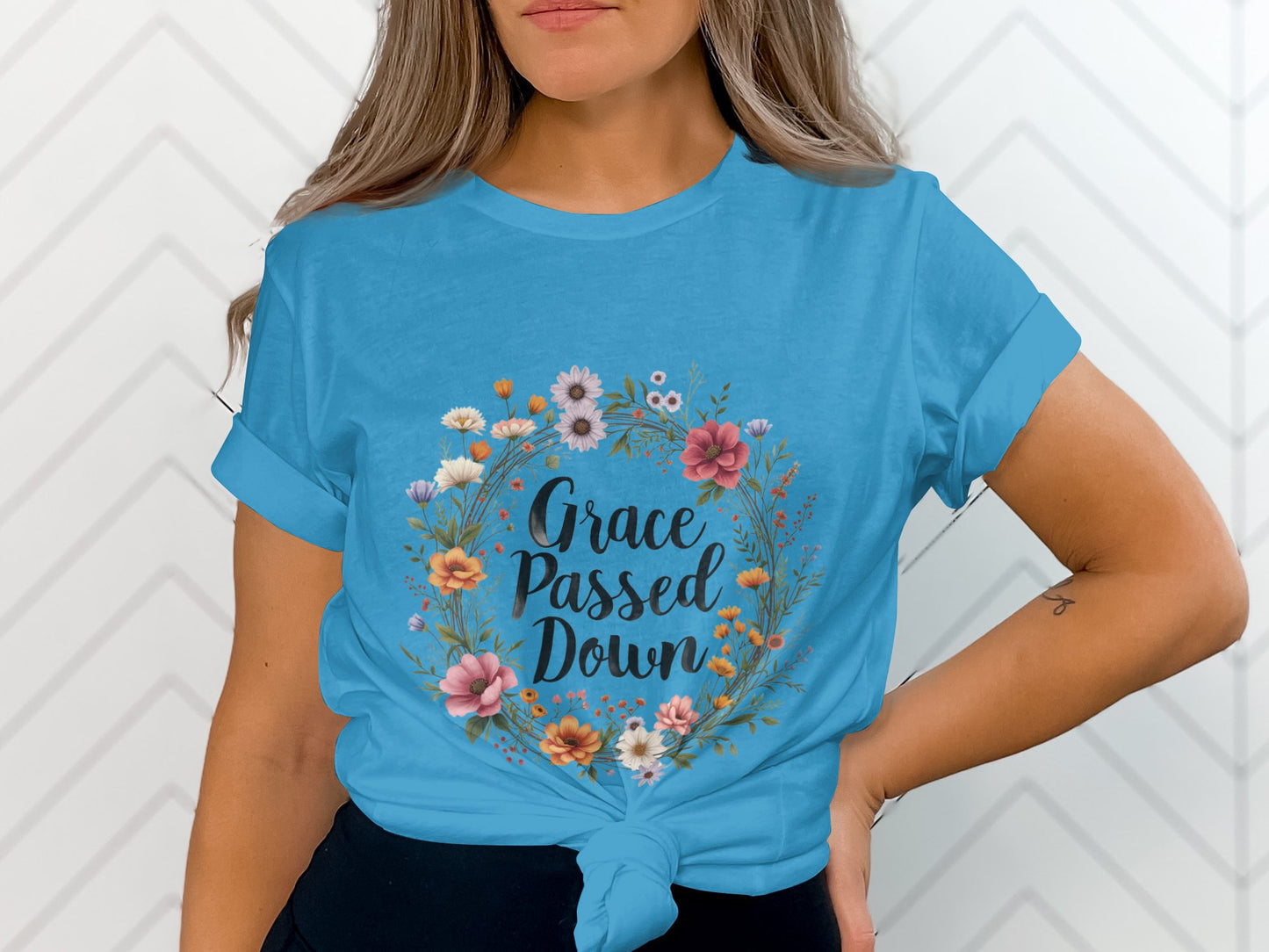 Grace Passed Down Floral Design T Shirt product type