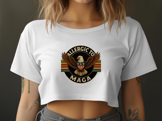 Allergic to MAGA Crop Top Statement Shirt product type