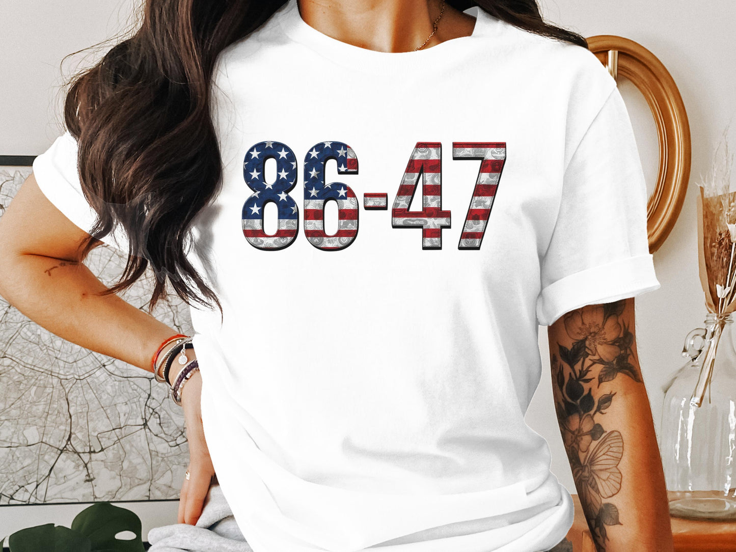 American Flag Style Number 86 47 Printed Shirt product