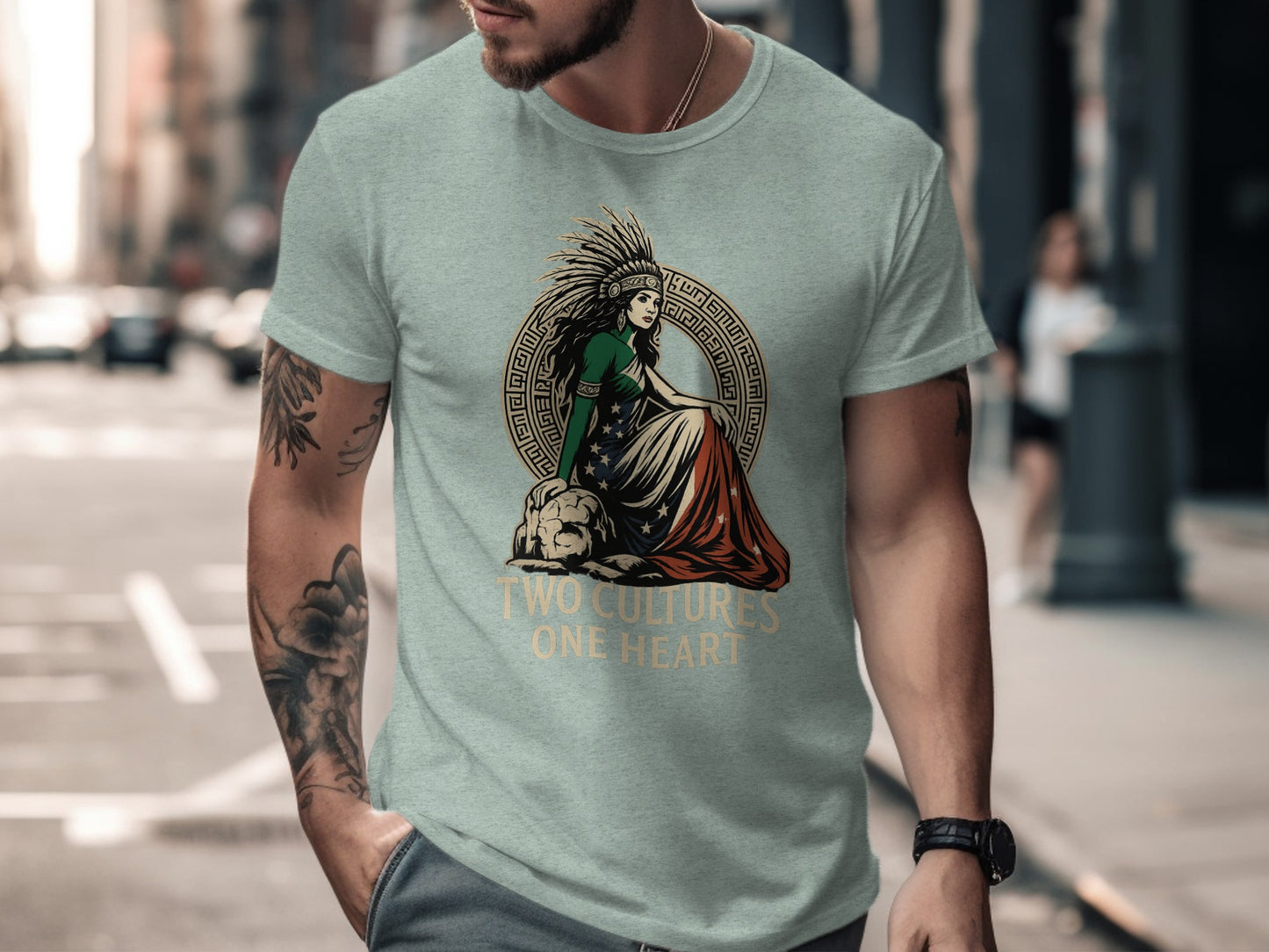 Two Cultures One Heart Graphic T-Shirt product