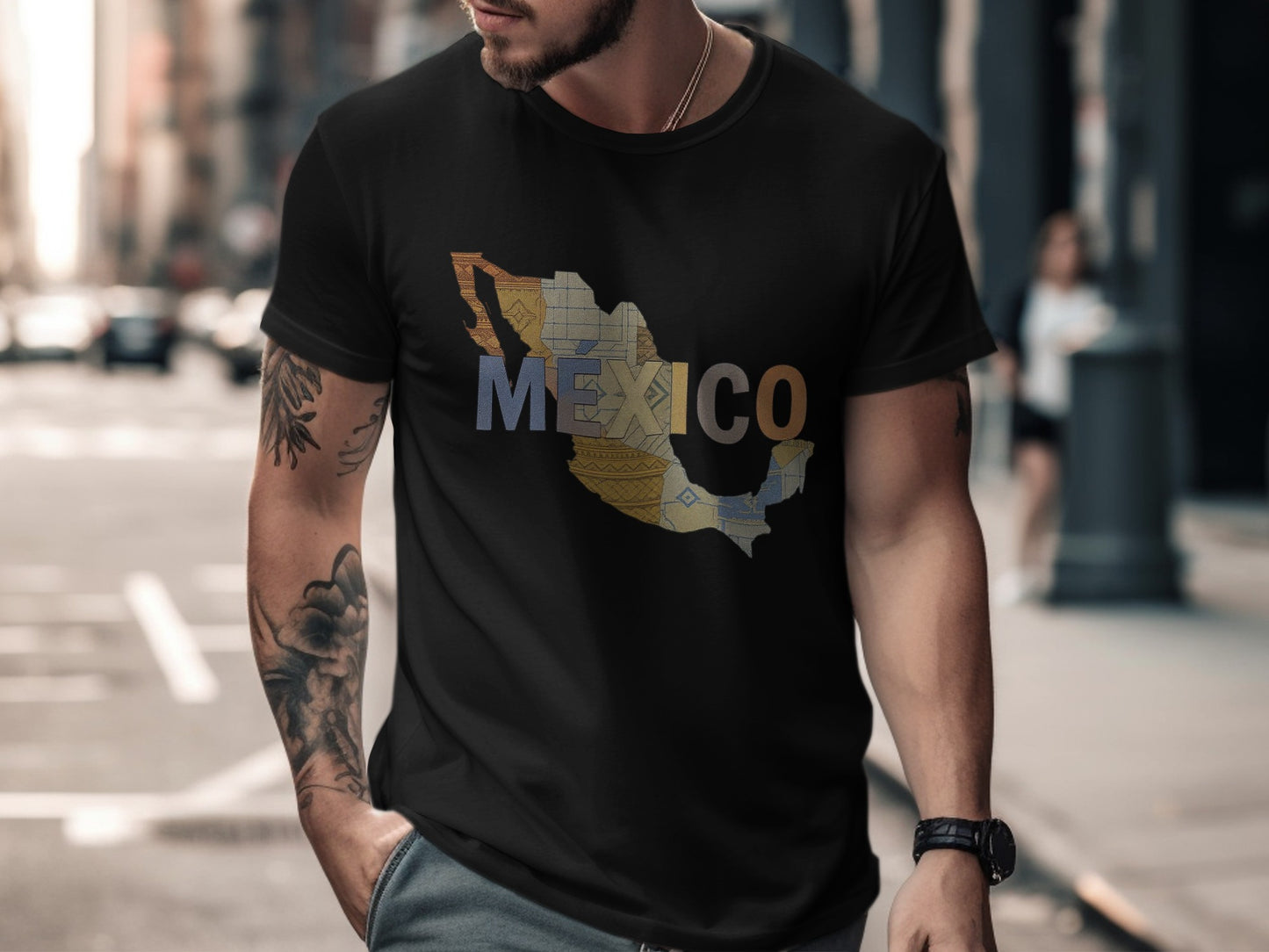 Stylish Mexico Map Graphic Print T-shirt product