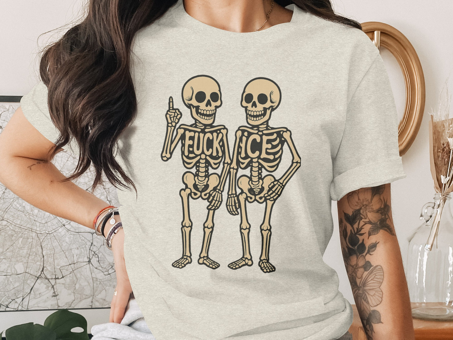 Skeleton Graphic T-Shirt with Halloween Theme product type