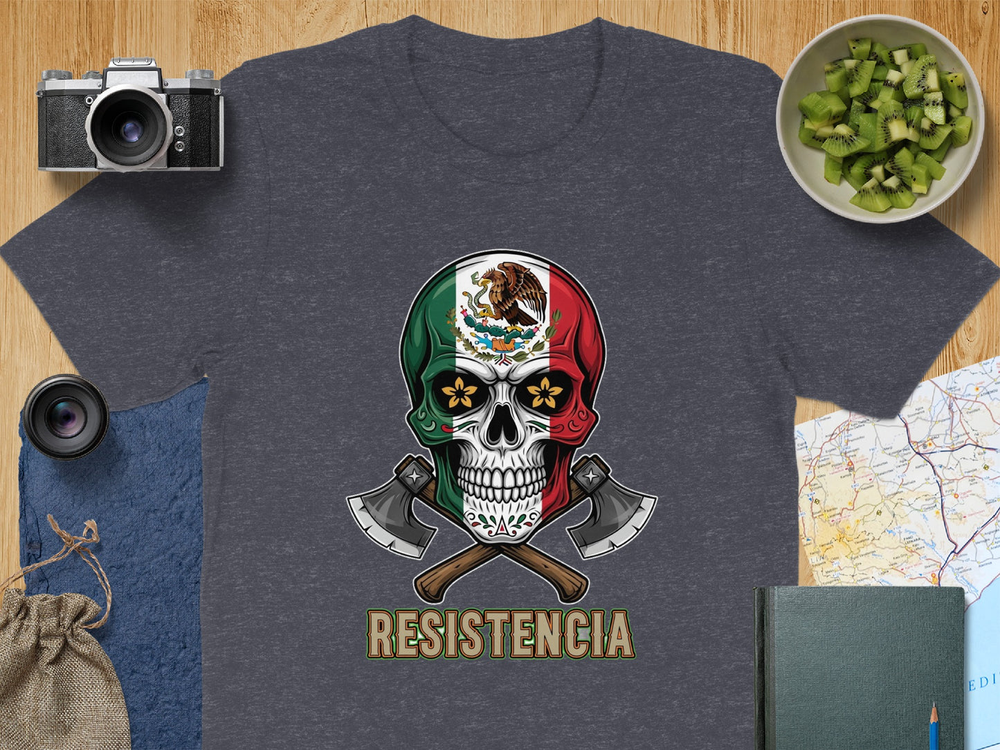 Mexican Skull Axes Design Resistencia T-shirt product type