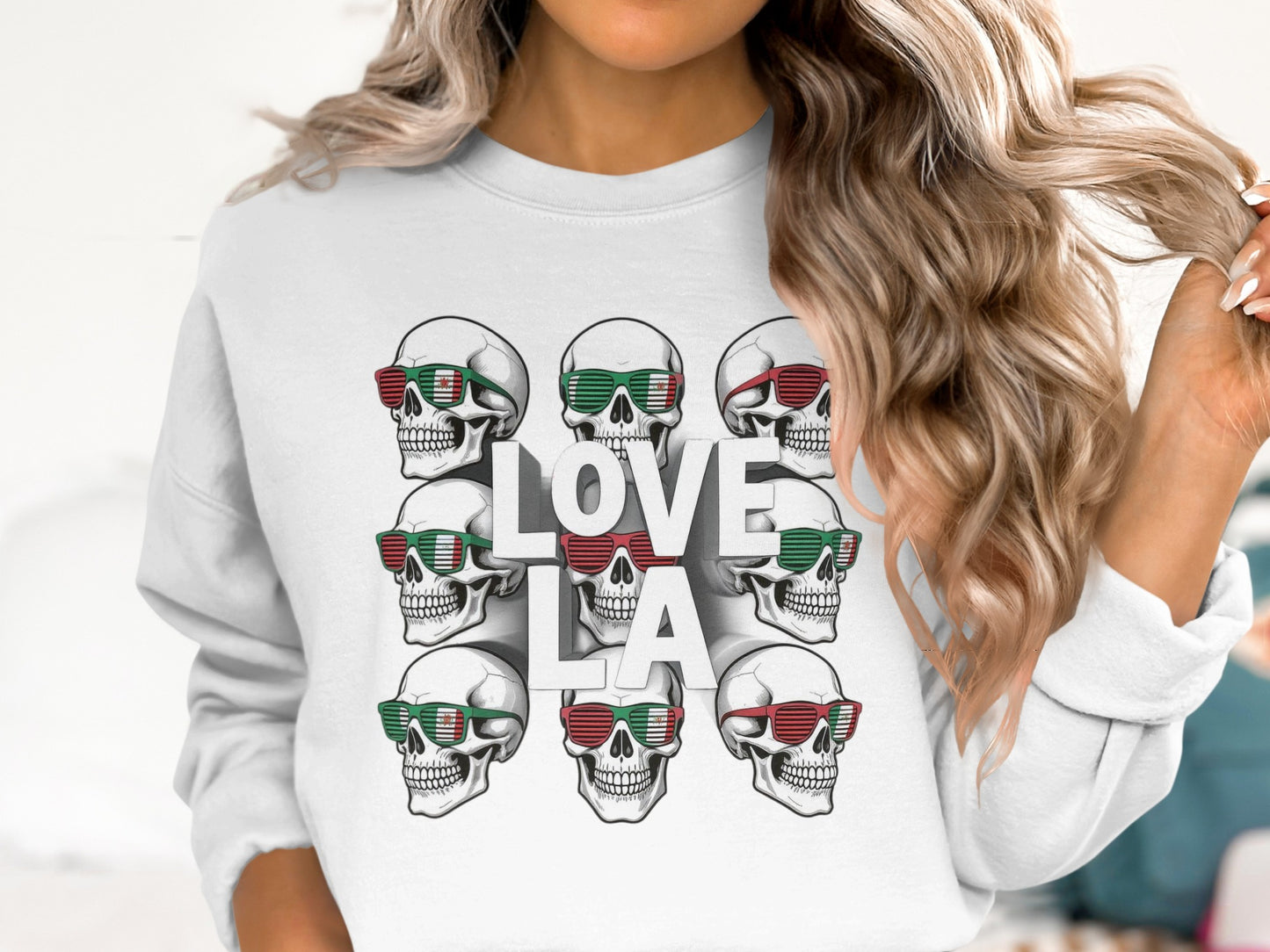 LOVE LA Skulls Graphic Sweatshirt product type