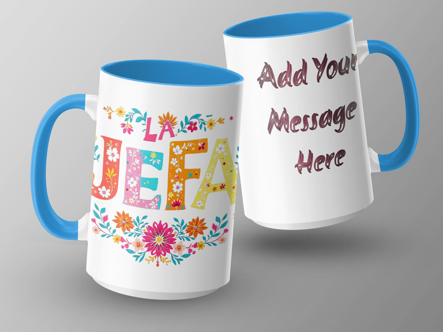 Colorful La Jefa Mug with Customizable Message product