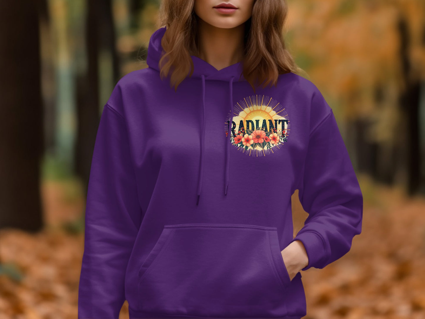 Radiant Sunflower Graphic Hoodie with Front Pocket product