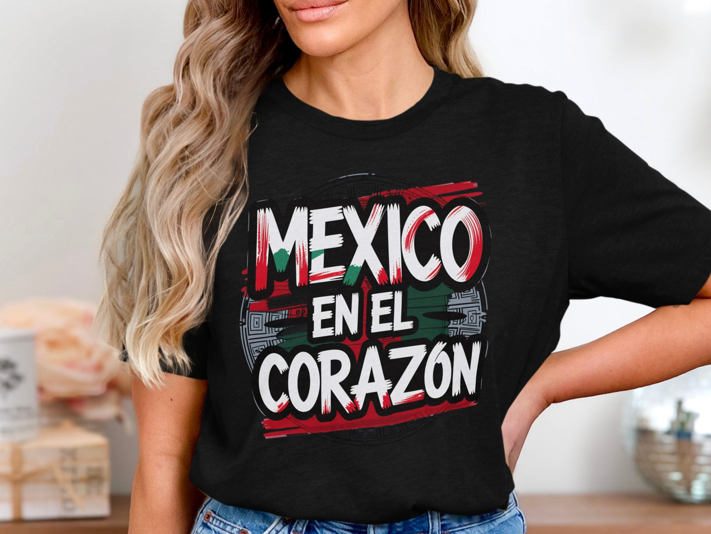 Mexico En El Corazon Graphic Black T-Shirt product