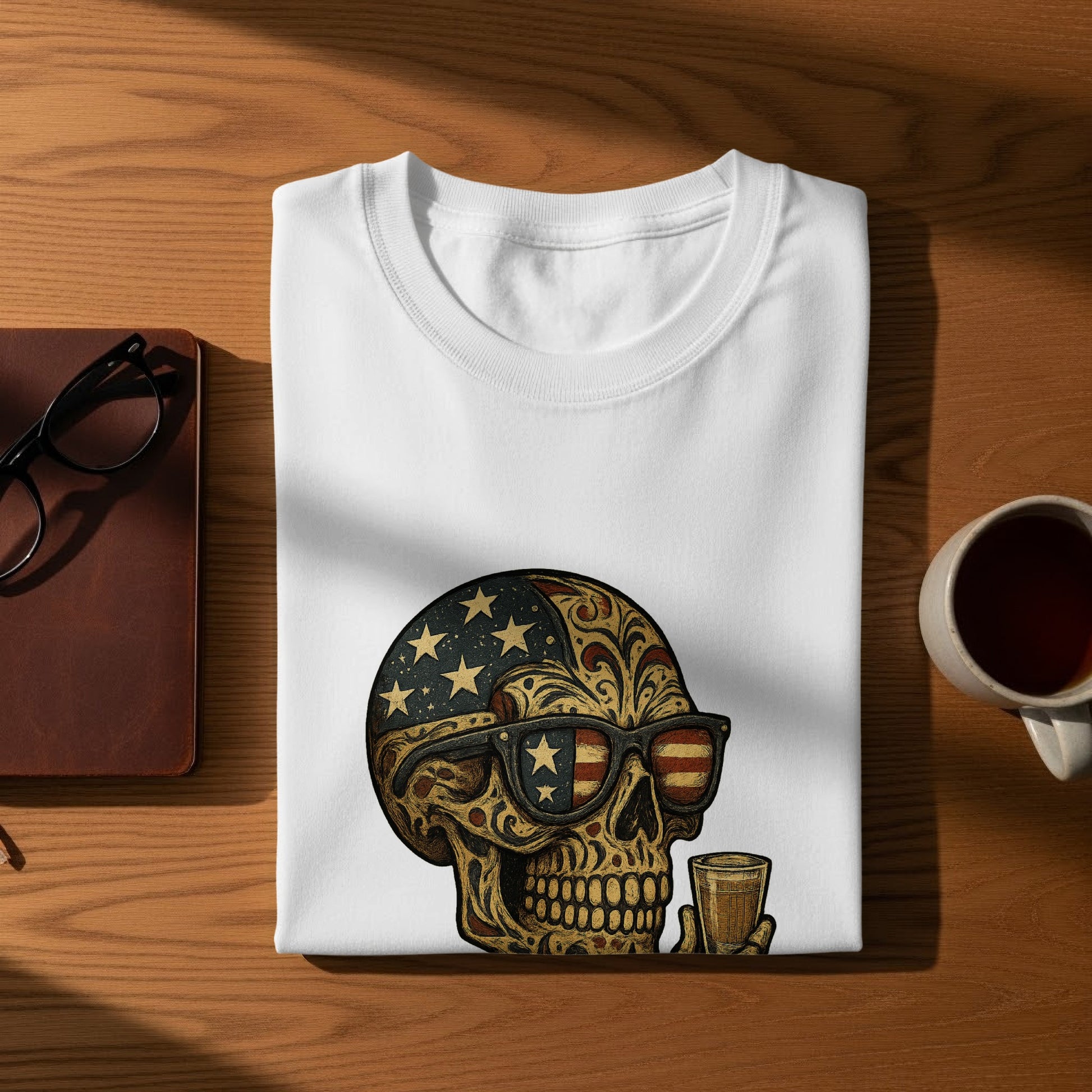 Vintage Skull Design with Glasses T-shirt product