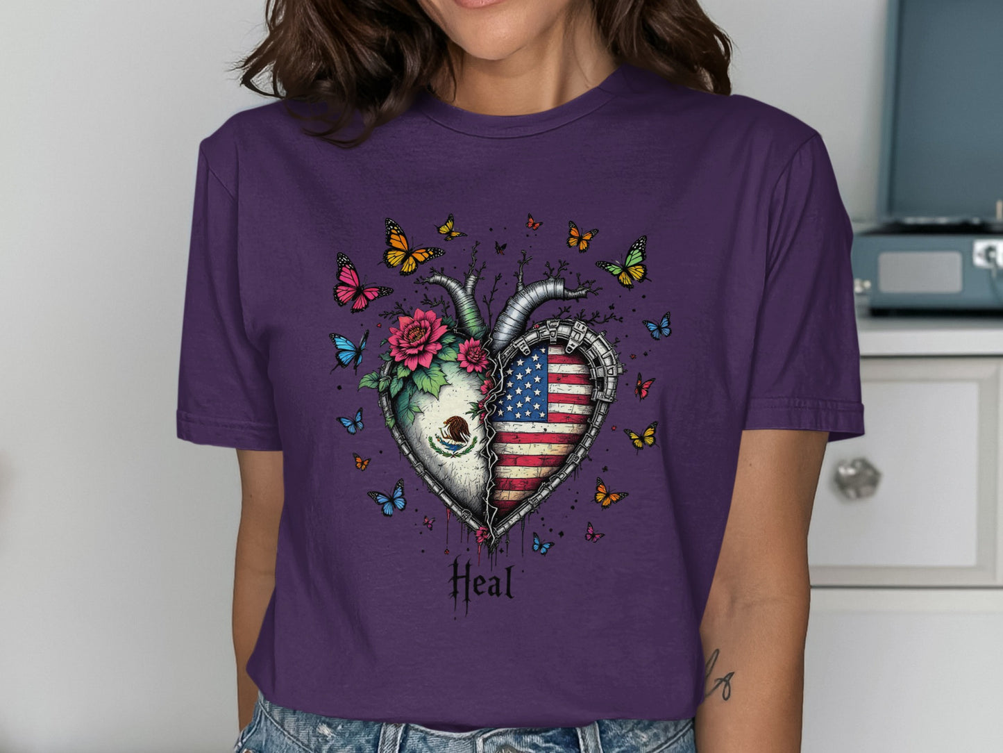 Heart Butterfly Heal Purple T-Shirt product type