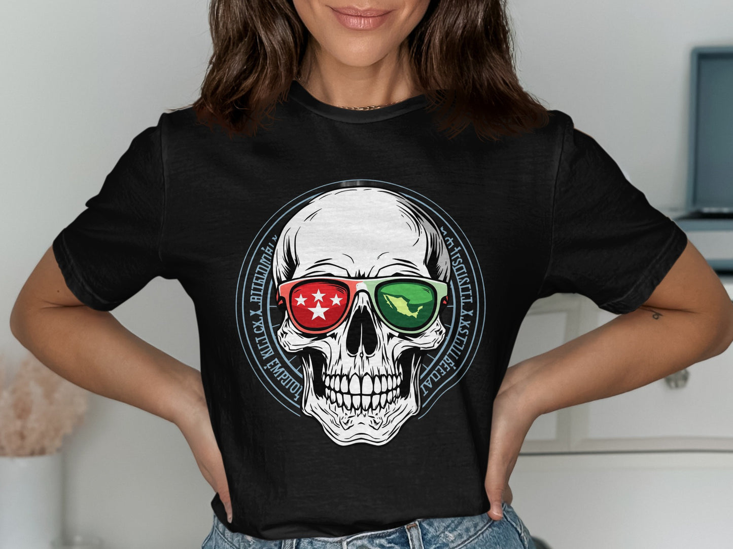 Skull with Sunglasses Graphic Printed T-Shirt product