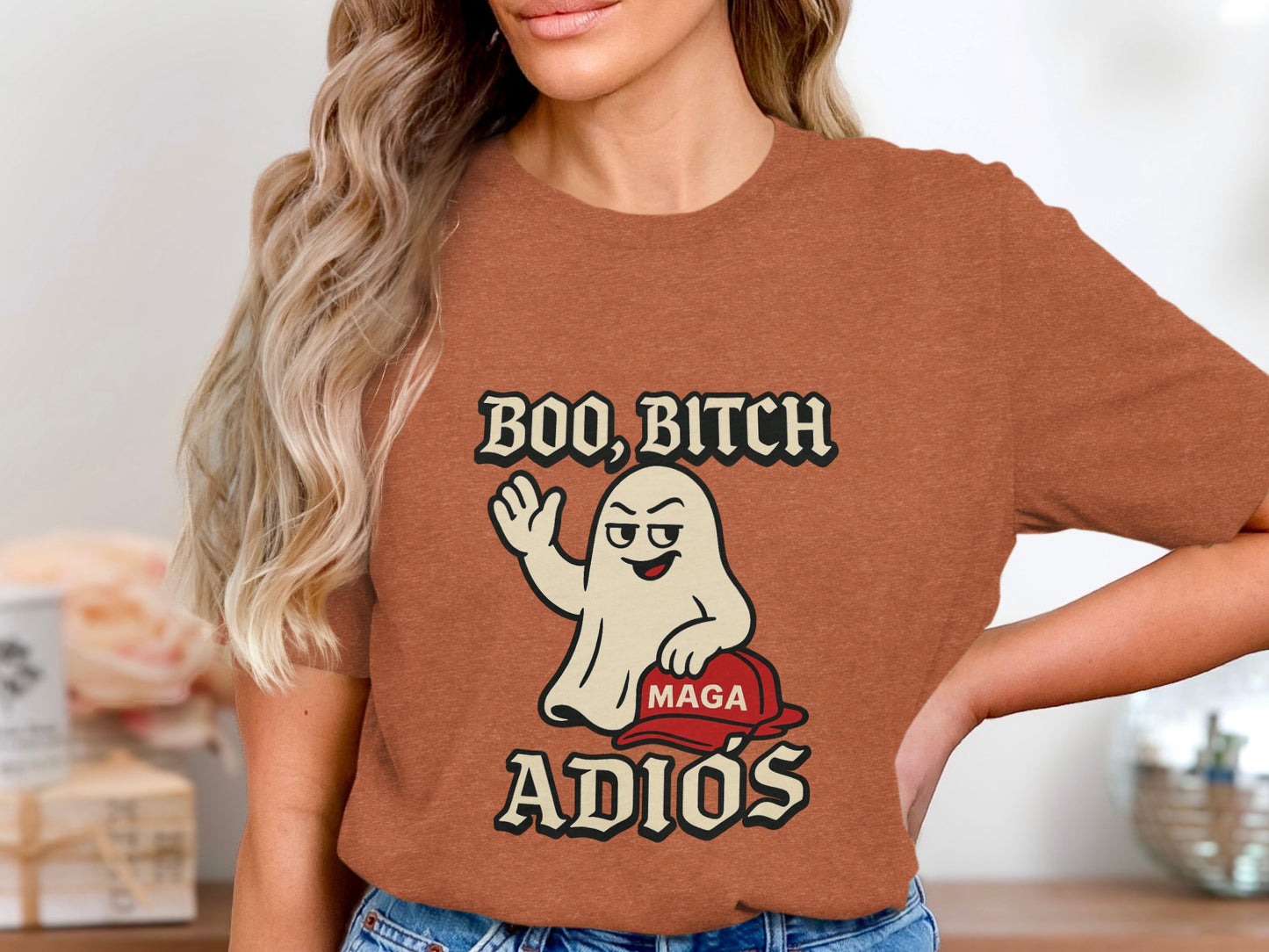Boo Bitch Adiós Funny Ghost Graphic T-Shirt product type