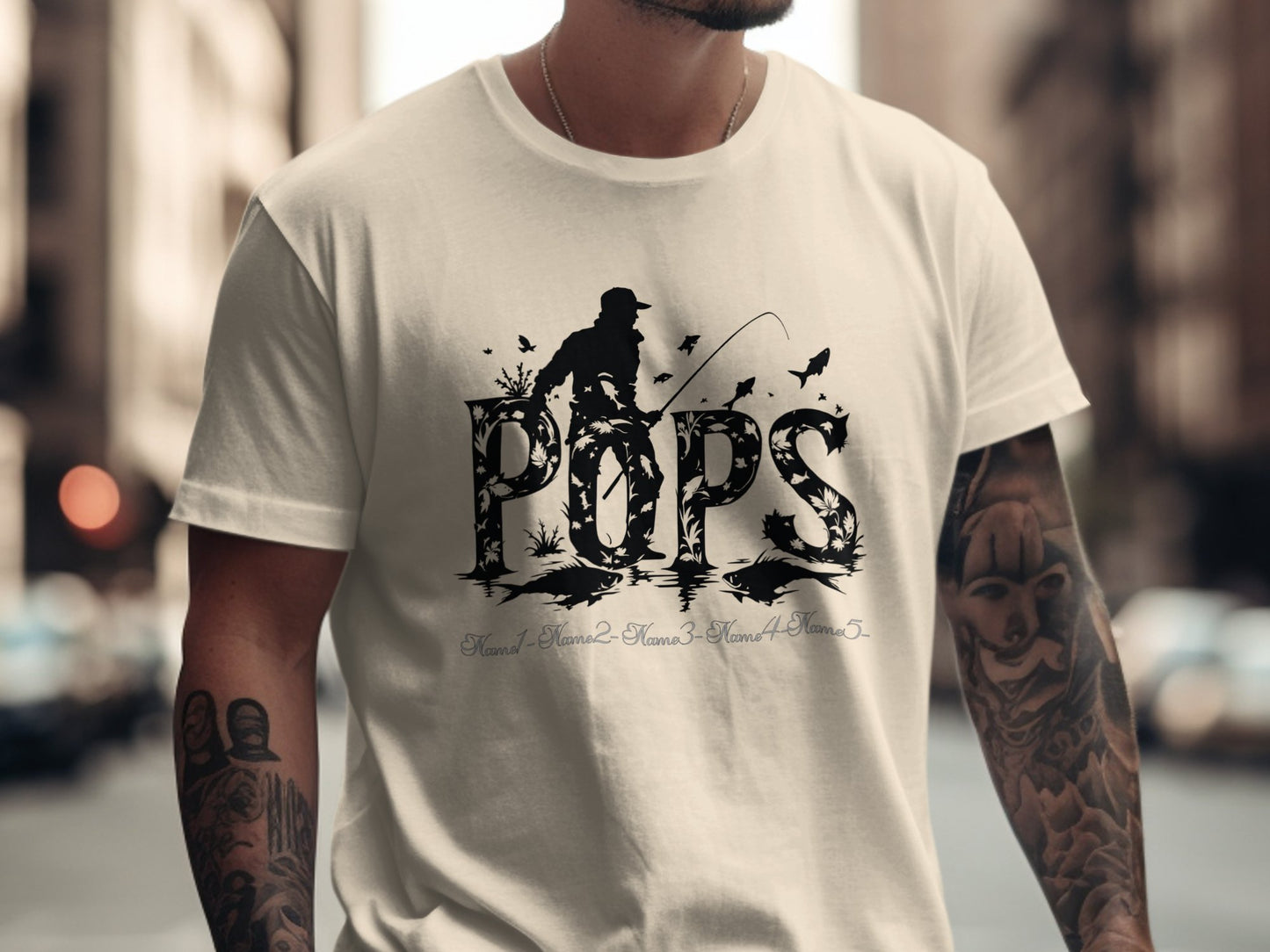 Stylish Pops Fishing Design Graphic T-shirt product type