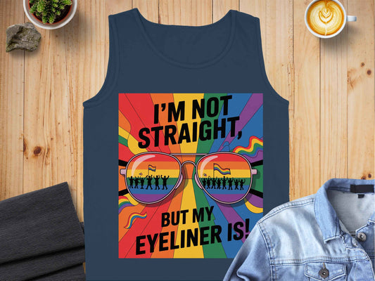 Pride Tank Top: Bold Eyeliner Statement Sleeveless Tee