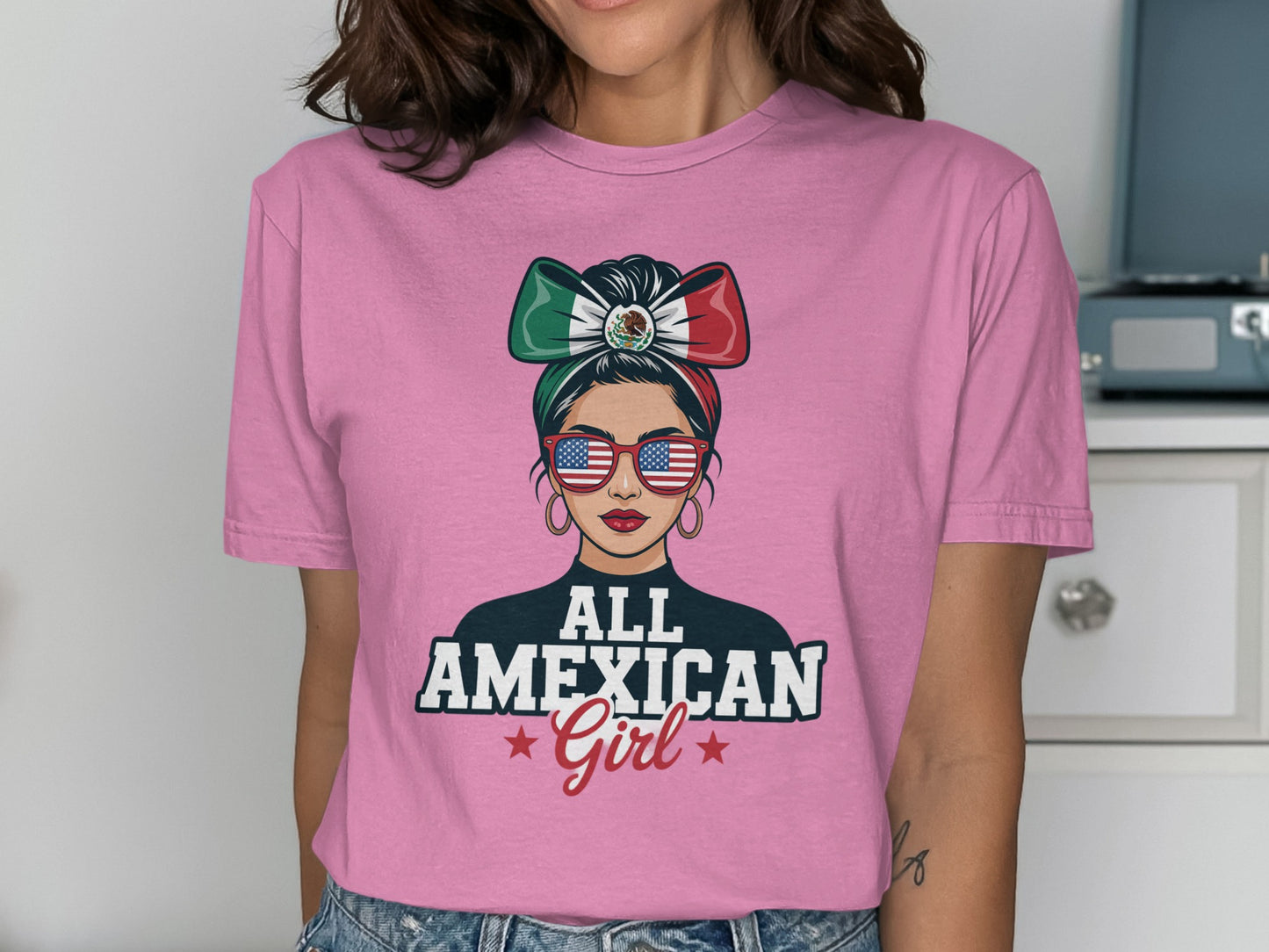 All AMEXICAN Girl Graphic Print Casual Wear T-shirt Product