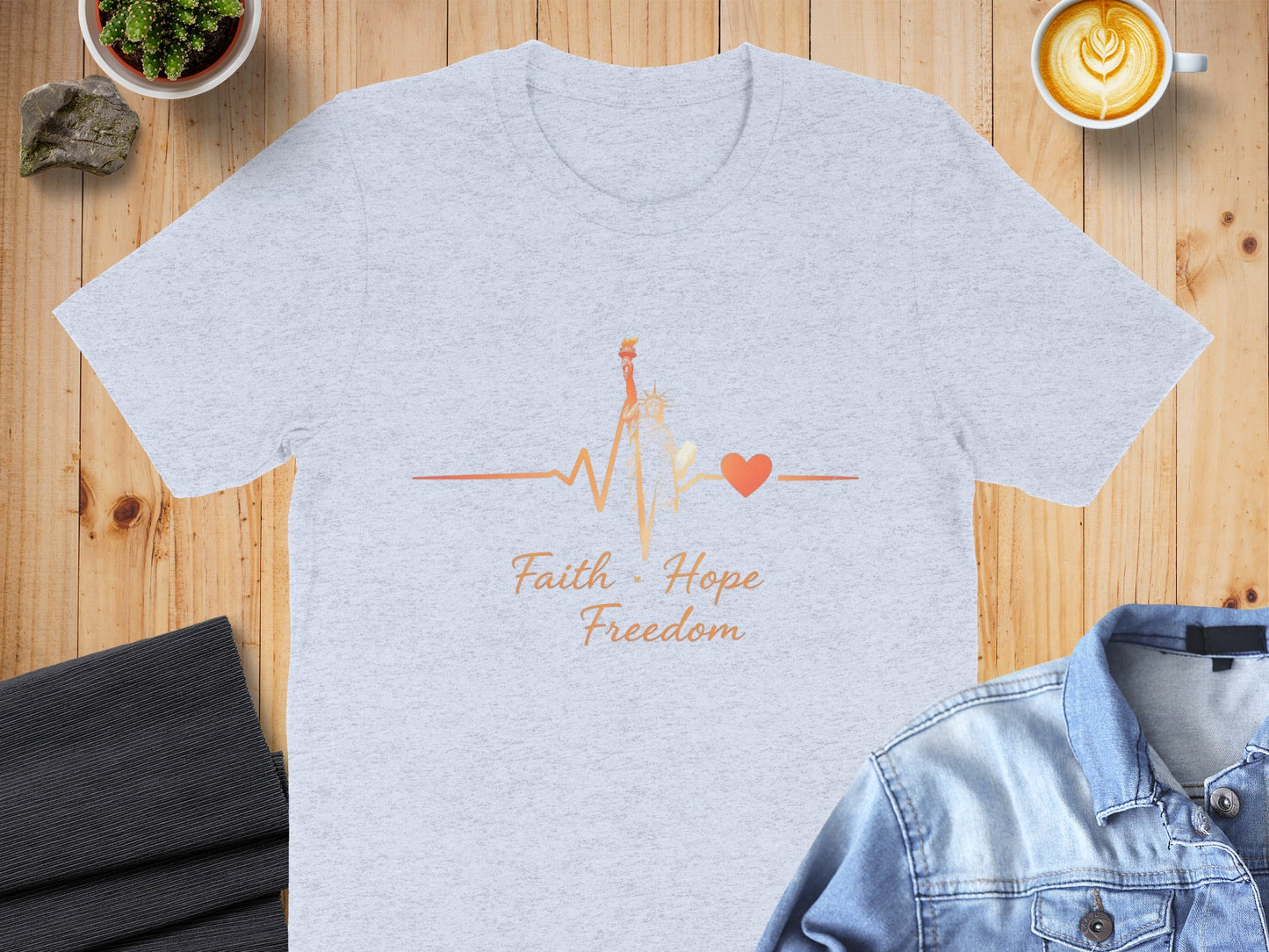 Faith Hope Freedom Heartbeat Graphic T-shirt product type